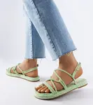 Gemre Green braided sandals Burwell
