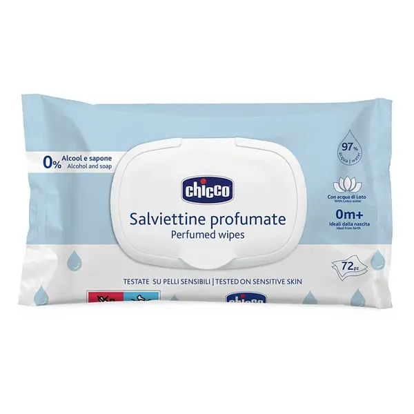 CHICCO Detské vlhčené obrúsky jemne parfumované 72 kusov