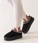 marka niezdefiniowana Black embroidered slippers on a high platform Luanela