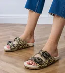 Gemre Black crochet sandals with buckles on straps Firada