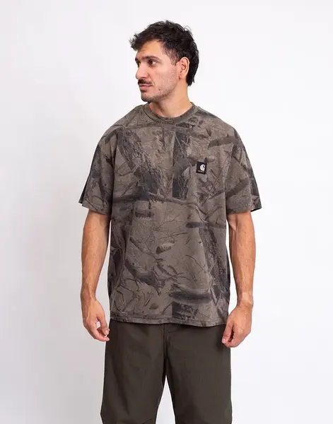 Tričko Carhartt WIP S/S Feather Tree T-Shirt Camo Feather Tree, Khaki garment dyed