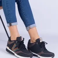 Gemre Black women's sneakers with hidden wedge Ninella