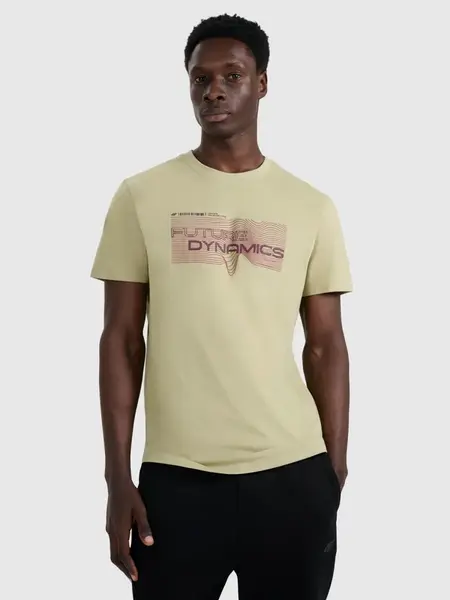 Pánské regular tričko s potiskem 4f khaki l