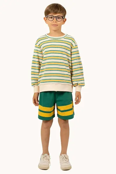 Tinycottons  Dětské bavlněné šortky  STRIPES LOGO SHORT