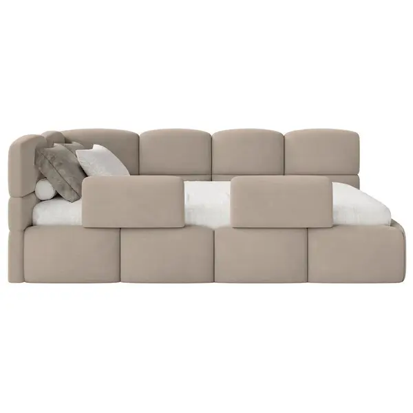 Selsey DĚTSKÁ POSTEL Cloudy béžová 120 cm, velur