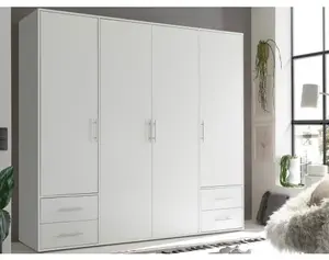 Šatní skříň Valencia, 206 cm, bílá