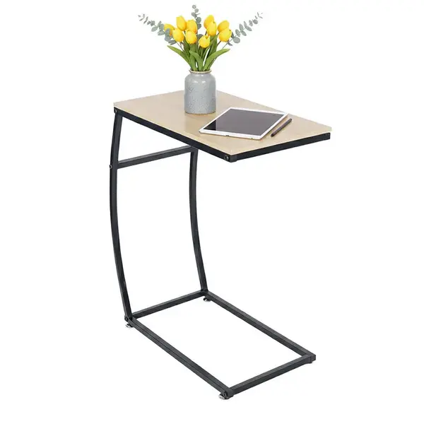 Relaxdays STOLEK Černý dřevodekor kov C tvar 58,5 cm