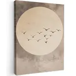 MuchoWow OBRAZ NA PLÁTNĚ Pták - Béžová - Japonsko 60x80 cm