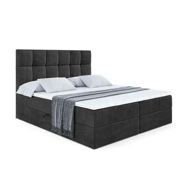 ALTDECOR AMERICKÁ postel s matrací H3 a roštem – RICAR – 160x200 černá