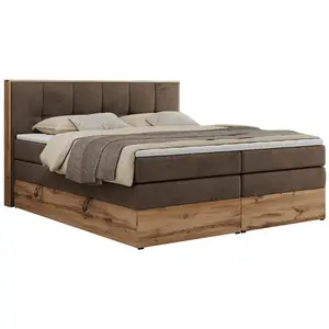 MKS POSTEL BOXSPRING ALBERO 1 KING 160/200 - Hnědá Samet - H3