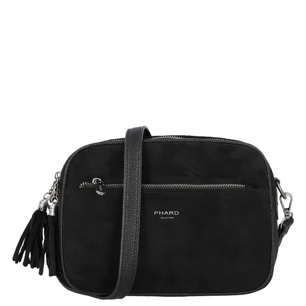 Semišová dámská crossbody kabelka Daniela, černá
