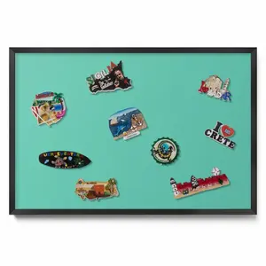 TULUP MAGNETICKÁ TABULE 60x40 cm černý rám – Olivová barva
