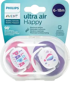 PHILIPS AVENT Cumlík Ultra air text 6-18m dievča 2 ks