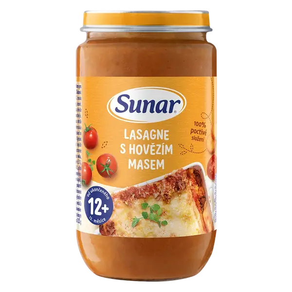 SUNAR Príkrm lasagne s hovädzím mäsom 12m+, 235 g