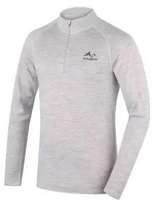 Husky  Merow zips M light grey, XL Merino termoprádlo tričko