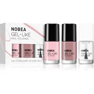NOBEA Day-to-Day 3-Piece Nail Polish set with Top coat sada lakov na nechty Best of Nude Nails