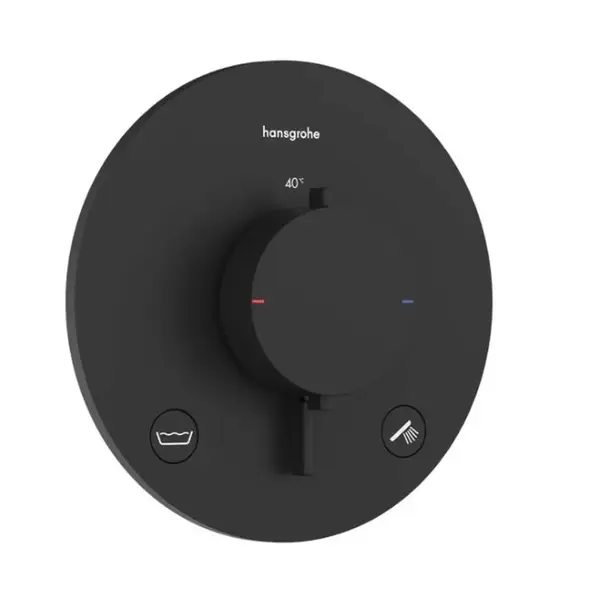 Hansgrohe Ecostat Comfort S - Termostatická baterie pod omítku, pro 2 spotřebiče, matná černá 33718670