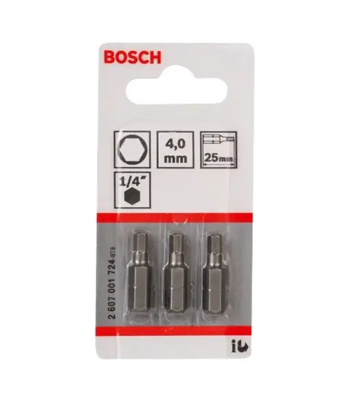 Bosch Příslušenství - Sada bitů HEX4, délka 25 mm, 3 ks 2607001724