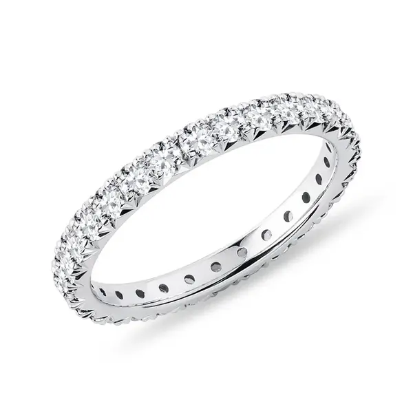 Snubní prsten eternity v bílém zlatě KLENOTA