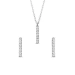 Sada šperků s diamantovou tyčinkou v bílém zlatě KLENOTA