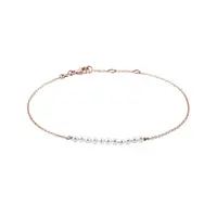 Řetízkový náramek s perličkami v růžovém 14k zlatě KLENOTA