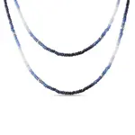 Safírový náhrdelník s komponenty v bílém zlatě KLENOTA