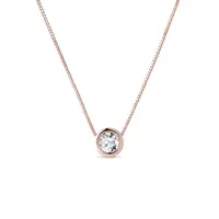 Elegantní přívěsek s diamantem v růžovém zlatě KLENOTA