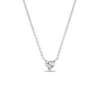 Náhrdelník s diamantem ve tvaru srdce v bílém zlatě KLENOTA