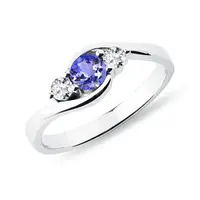 Zlatý prsten s tanzanitem a diamanty KLENOTA