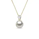 Přívěsek s diamantem a Akoya perlou ve žlutém zlatě KLENOTA