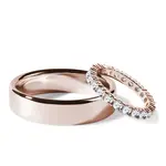 Sada eternity & hladký snubní prsten v růžovém zlatě KLENOTA