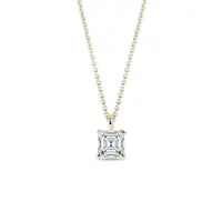 Náhrdelník s diamantem v brusu asscher ve žlutém zlatě KLENOTA