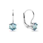 Náušnice z bieleho 14 kt zlata s guľatými topásmi KLENOTA