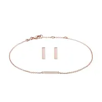 Súprava náramku a náušníc z ružového 14k zlata KLENOTA