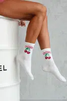 Milena Dámské Ponožky CHERRIES Bílé