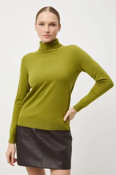 Svetr Medicine dámský, zelená barva, s golfem