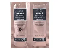 Regenerační šampon a maska pro posílení poškozených vlasů Black Professional Perlé Keratin Protein - 2 x 12 ml