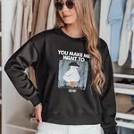 Bluza damska oversize z nadrukiem GOOSHY czarna Dstreet