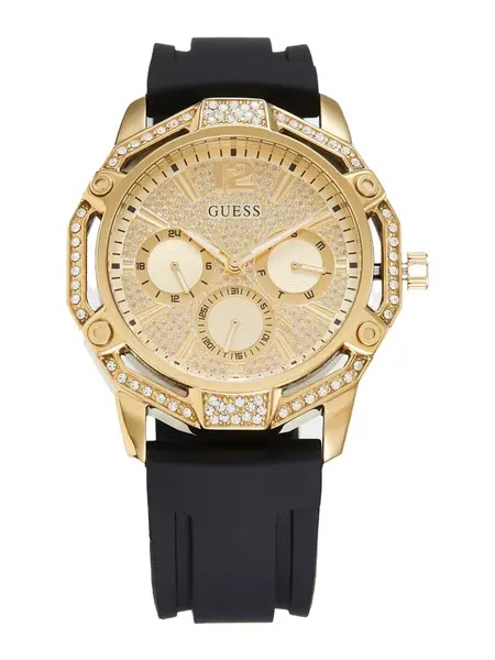GUESS Analógové hodinky 'REGAL'  zlatá / čierna