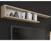 Nástenná polica s priehradkou Lyon 140 cm, dub riviéra/biely lesk%