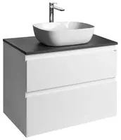 Aqualine Altair - Umyvadlová skříňka 60x78x45 cm, 2 zásuvky, bílá/antracit břidlice AI280-03