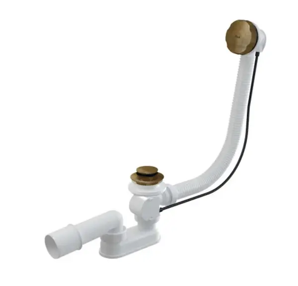 Alcadrain Odtokové súpravy - Vaňová odtoková a prepadová súprava, dĺžka 1000 mm, bronz antic A55ANTIC-100