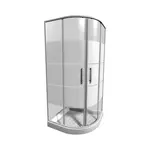 Jika Lyra plus - Sprchovací kút, štvrťkruh, rádius 55 cm, 80cm x80cm x195 cm-sklo transparentné, 0 cm, držadlá biele H2533810006681