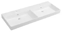 Sapho Kare - Dvojumyvadlo 120x46 cm, s přepadem, 2 otvory pro baterie, bílá 17120