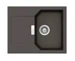 SCHOCK Manhattan - Granitový drez, 64x51 cm, s ovládaním odtoku, Asphalt MAND100XSUGAS