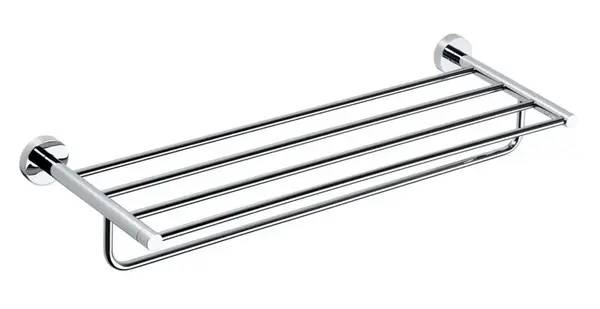 Sapho X-Round - Polička s držákem ručníků, délka 65 cm, chrom XR415