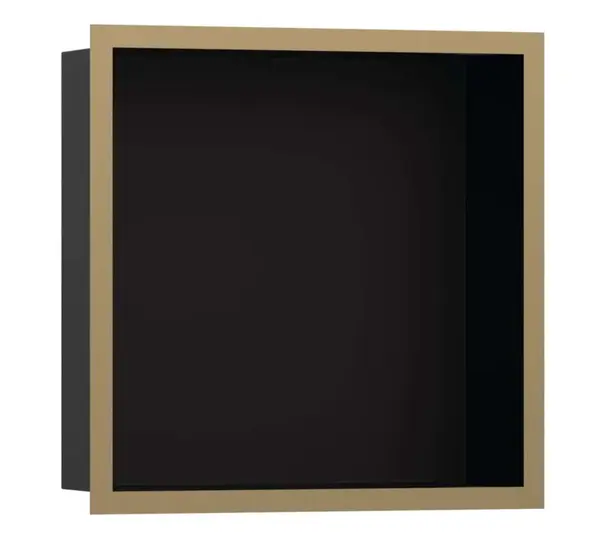 Hansgrohe XtraStoris Individual - Výklenok do steny s designovým rámom, 30x30x10 cm, matná čierna/kefovaný bronz 56098140