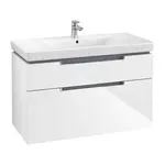Villeroy & Boch Subway 2.0 - Umývadlová skrinka, 99x59x45 cm, 2 zásuvky, Glossy White A91510DH