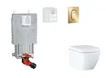 Grohe Uniset - Set predstenovej inštalácie, klozetu, dosky SoftClose a tlačidla Arena Cosmopolitan S, Triple Vortex, Cool Sunrise SANI15BB4110