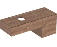 Geberit VariForm - Umývadlová skrinka, 135x51x55 cm, 3 zásuvky a zápachový uzáver, orech 501.192.00.1